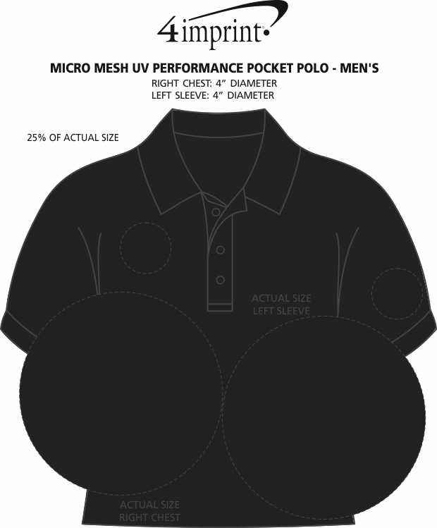Imprint Area of Micro Mesh UV Performance Pocket Polo - Men's