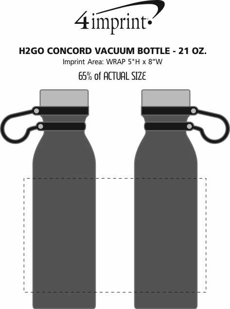 Imprint Area of h2go Concord Vacuum Bottle - 21 oz.