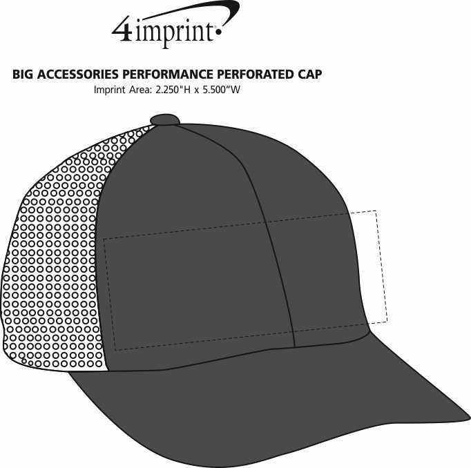 Imprint Area of Big Accessories Performance Perforated Cap