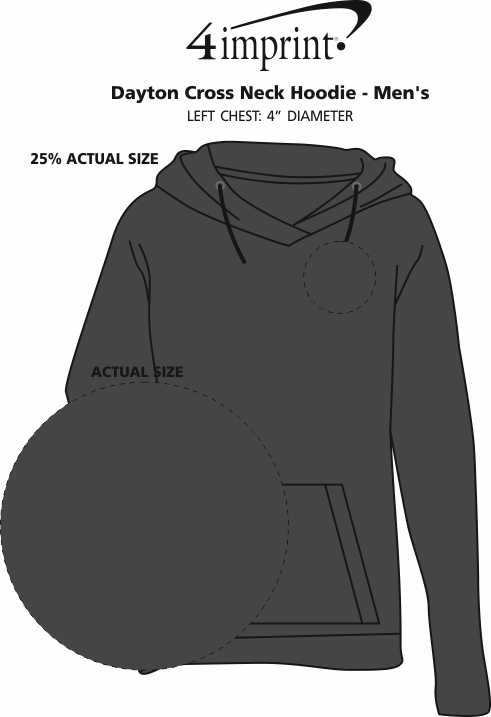Imprint Area of Dayton Cross Neck Hoodie - Men's