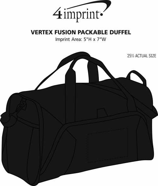 Imprint Area of Vertex Fusion Packable Duffel