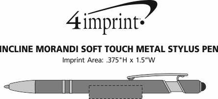 Imprint Area of Incline Morandi Soft Touch Stylus Metal Pen