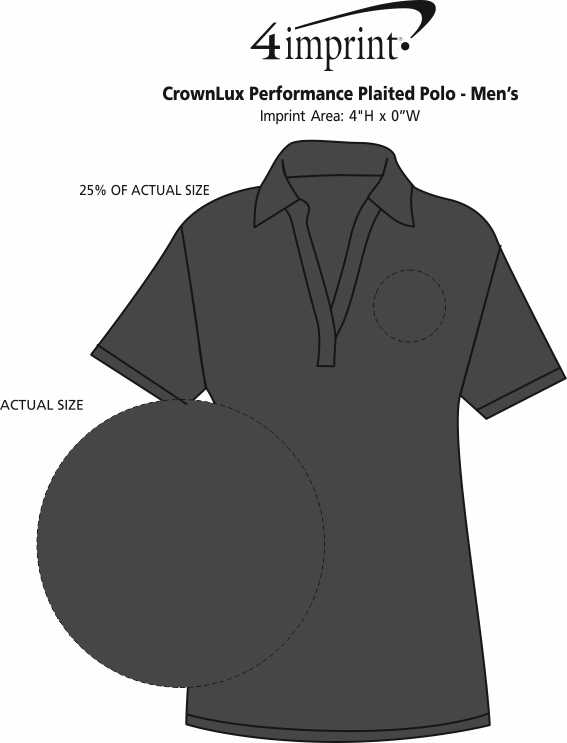 Imprint Area of CrownLux Performance Plaited Polo - Men's