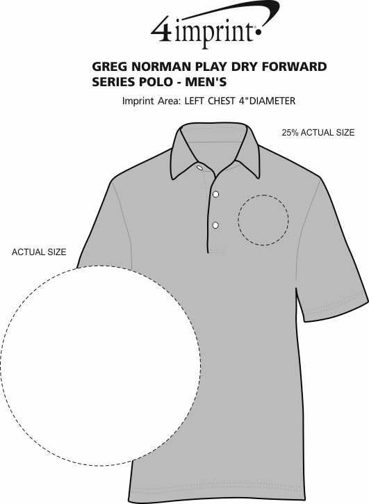 Imprint Area of Greg Norman Play Dry Foreward Series Polo - Men's