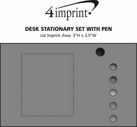 Imprint Area of Desk Stationery Set with Pen
