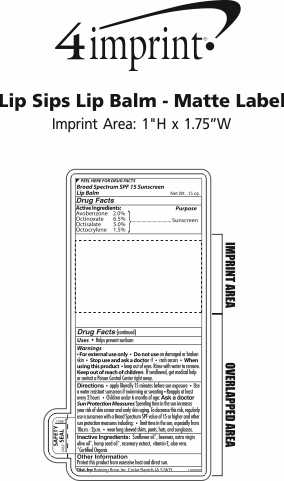 Imprint Area of Lip Sips Lip Balm - Matte Label