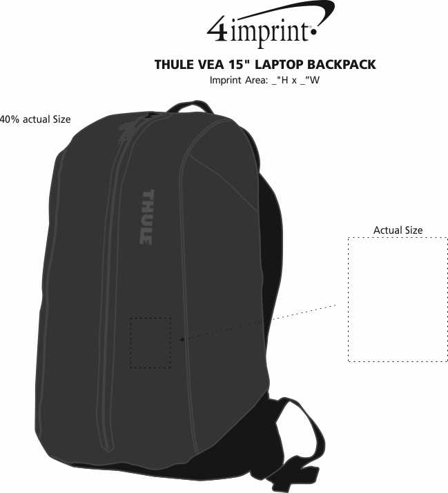 Imprint Area of Thule Vea 15" Laptop Backpack