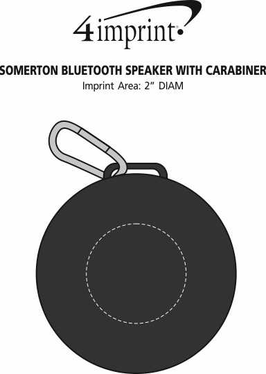 Imprint Area of Somerton Bluetooth Speaker with Carabiner
