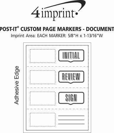 Imprint Area of Post-it® Custom Page Markers - Document