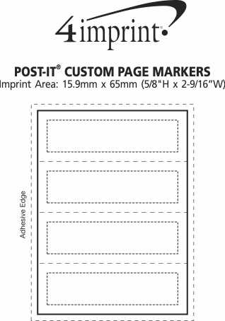 Imprint Area of Post-it® Custom Page Markers
