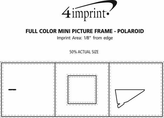 Imprint Area of Full Color Mini Picture Frame - Polaroid