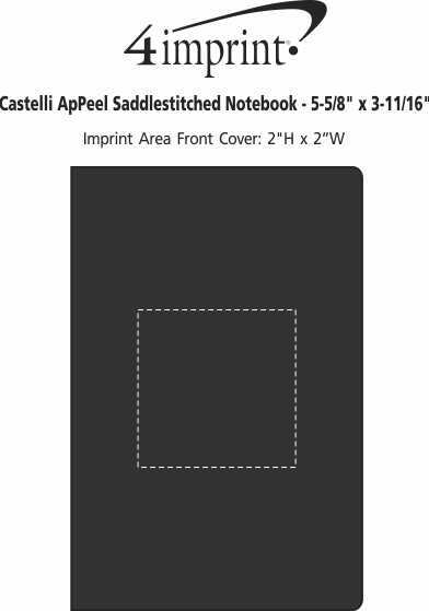Imprint Area of Castelli ApPeel Saddlestitched Notebook - 5-5/8" x 3-11/16"