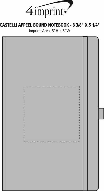Imprint Area of Castelli ApPeel Bound Notebook - 8-3/8" x 5-1/4"