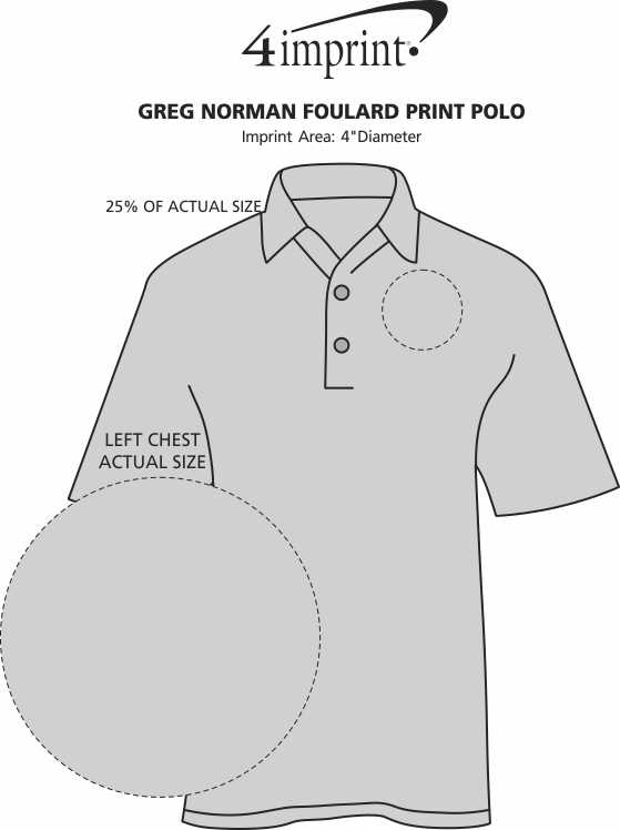 Imprint Area of Greg Norman Foulard Print Polo