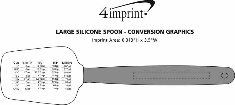 Imprint Area of Large Silicone Spoon - Conversion Graphics