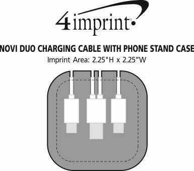 Imprint Area of Novi Duo Charging Cable with Phone Stand Case