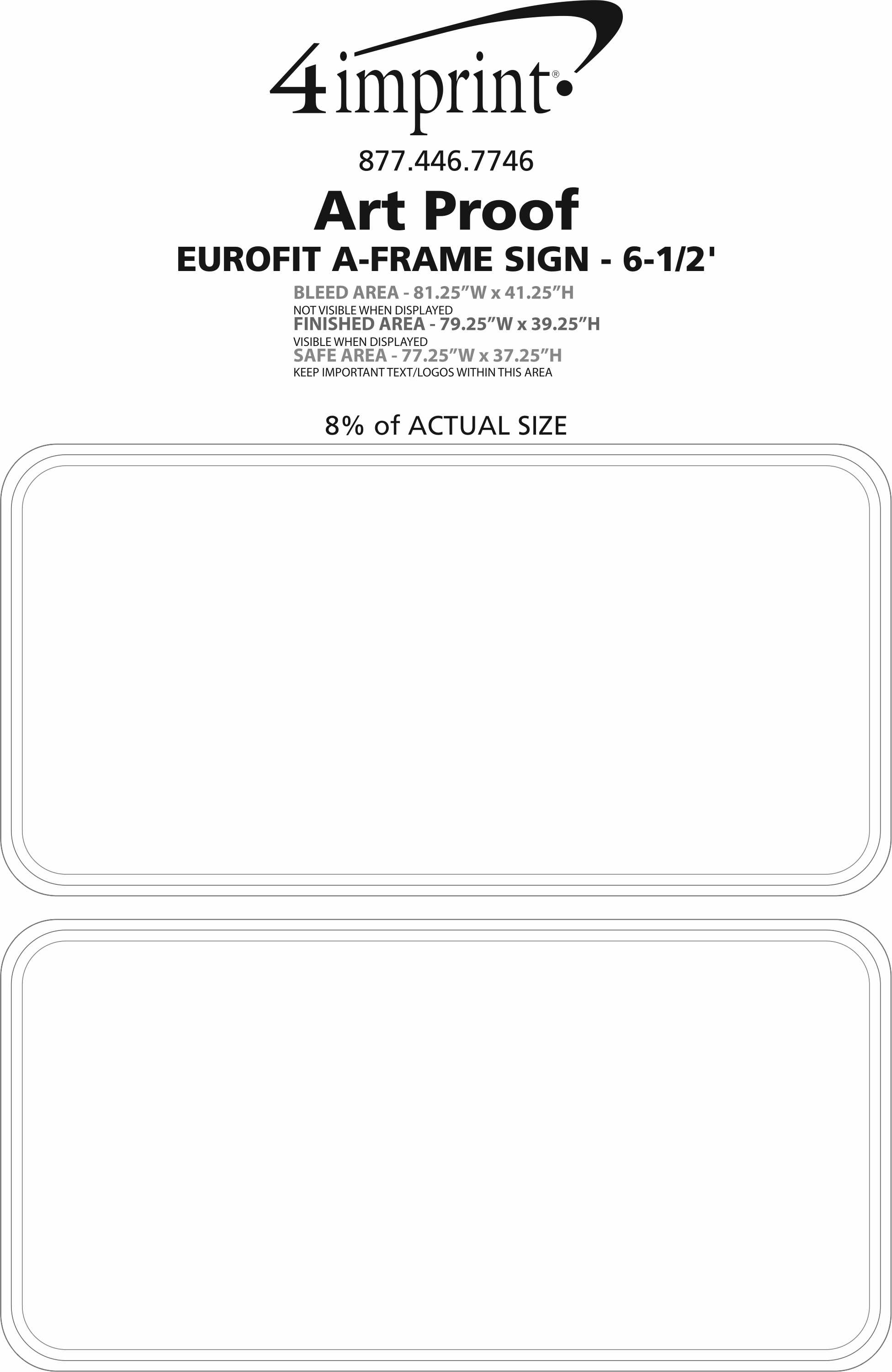 Imprint Area of EuroFit A-Frame Sign - 6-1/2'
