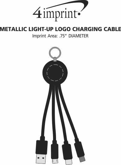 Imprint Area of Metallic Light-Up Logo Charging Cable