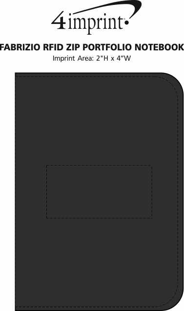 Imprint Area of Fabrizio RFID Zip Portfolio Notebook