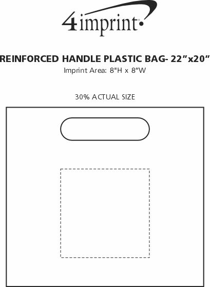 Imprint Area of Recyclable Reinforced Handle Plastic Bag - 22" x 20"