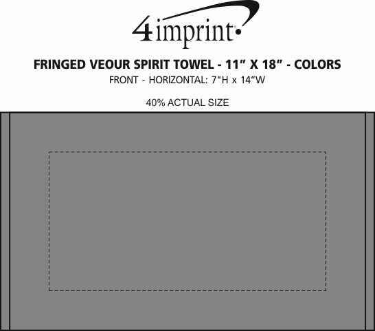 Imprint Area of Fringed Velour Spirit Towel - 11" x 18" - Colors