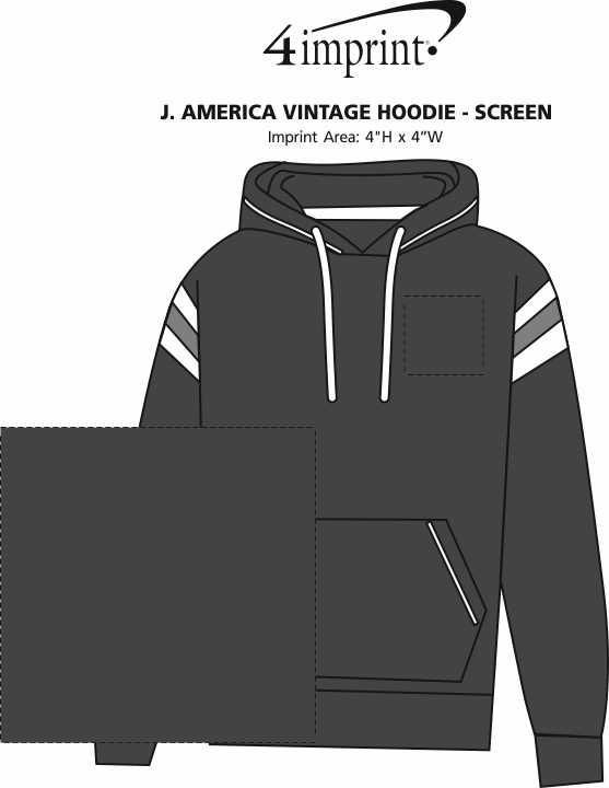 Imprint Area of J. America Vintage Hoodie - Screen