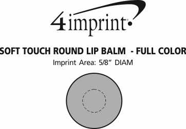 Imprint Area of Soft Touch Round Lip Balm - Full Color