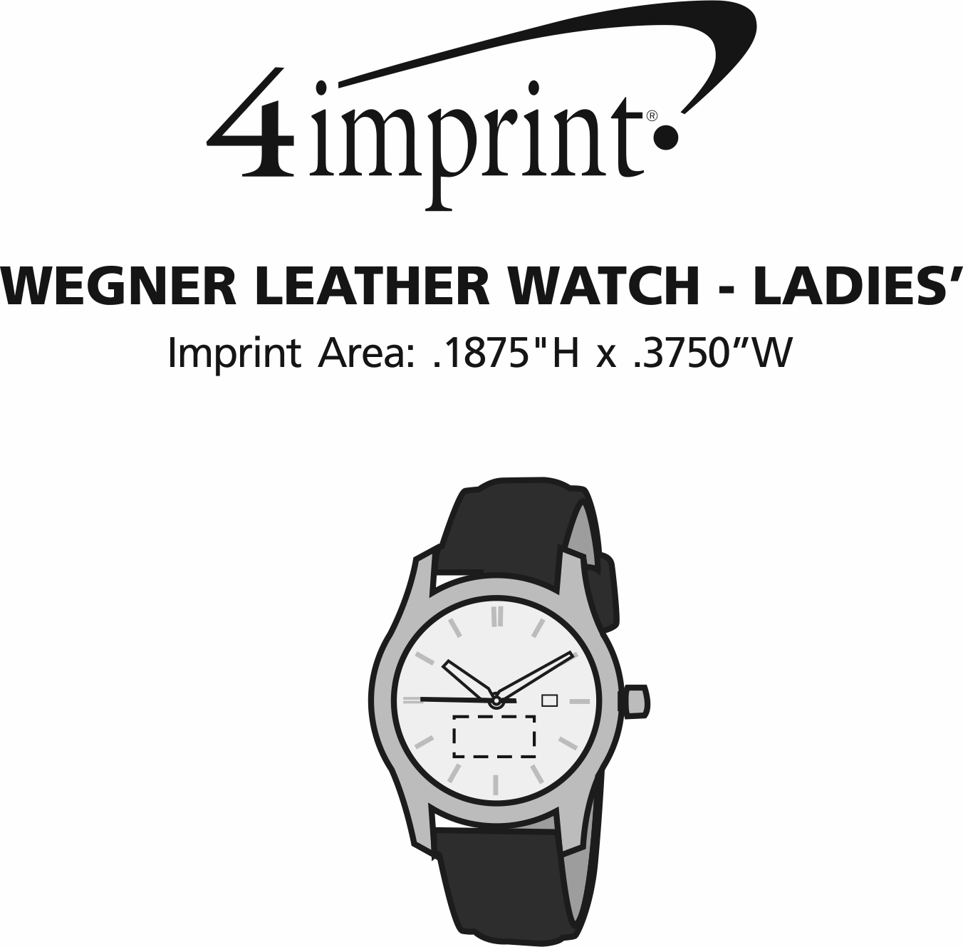 Imprint Area of Wenger Leather Watch - 1-1/4"