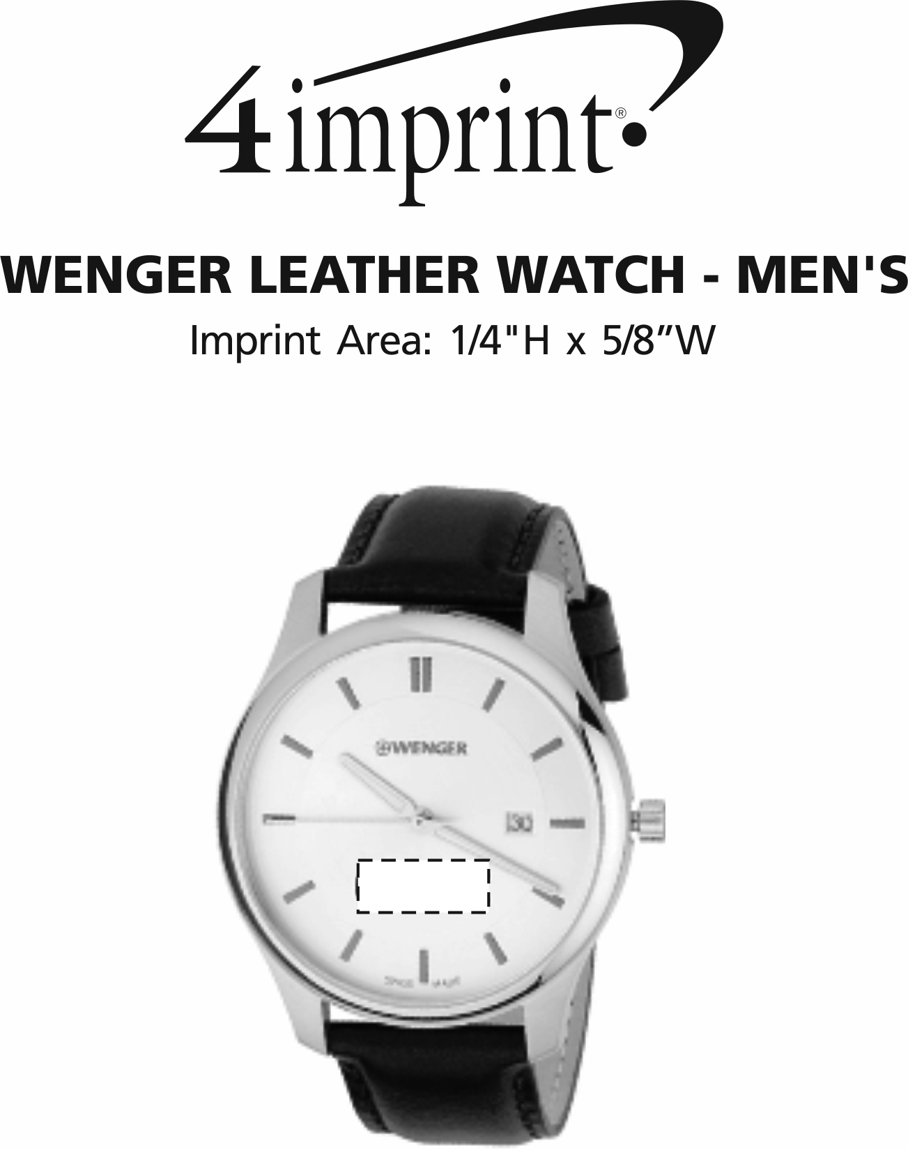 Imprint Area of Wenger Leather Watch - 1-5/8"