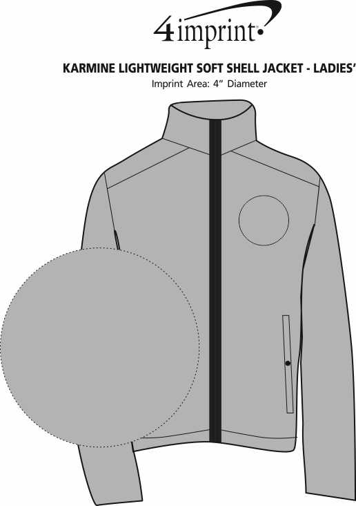 Imprint Area of Karmine Lightweight Soft Shell Jacket - Ladies'