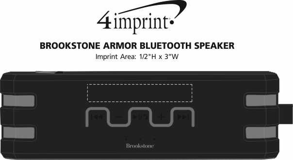 Imprint Area of Brookstone Armor Bluetooth Speaker