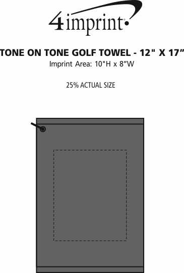 Imprint Area of Tone on Tone Golf Towel - 12" x 17"