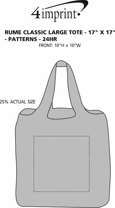 Imprint Area of RuMe Classic Large Tote - 17" x 17" - Patterns - 24 hr