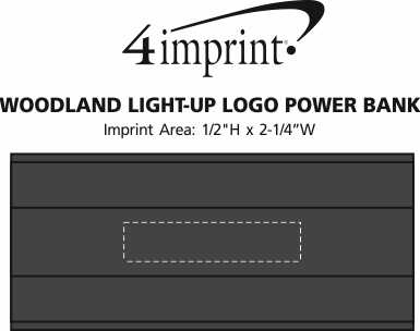 Imprint Area of Woodland Light-Up Logo Power Bank - 8000 mAh