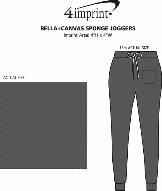 Imprint Area of Bella+Canvas Sponge Joggers