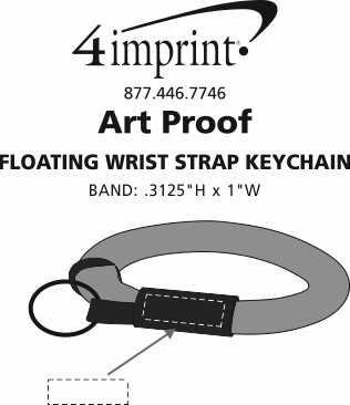 Imprint Area of Floating Wrist Strap Keychain
