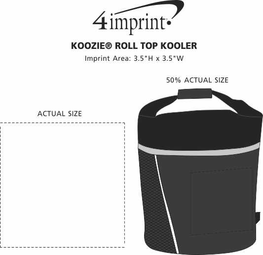 Imprint Area of Koozie® Roll Top Kooler