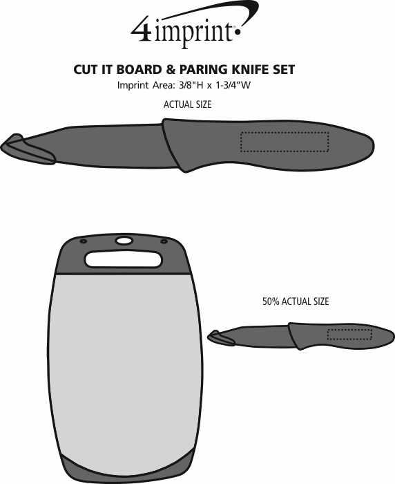 Imprint Area of Cut-It Board & Paring Knife Set