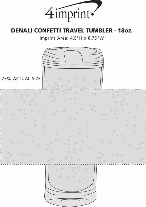 Imprint Area of Denali Confetti Travel Tumbler - 18 oz.