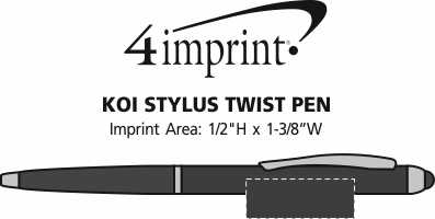 Imprint Area of Koi Stylus Twist Pen