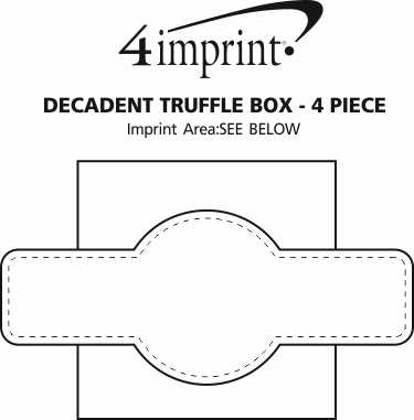 Imprint Area of Decadent Truffle Box - 4-Pieces