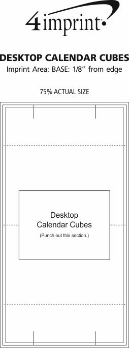 Imprint Area of Desktop Calendar Cubes
