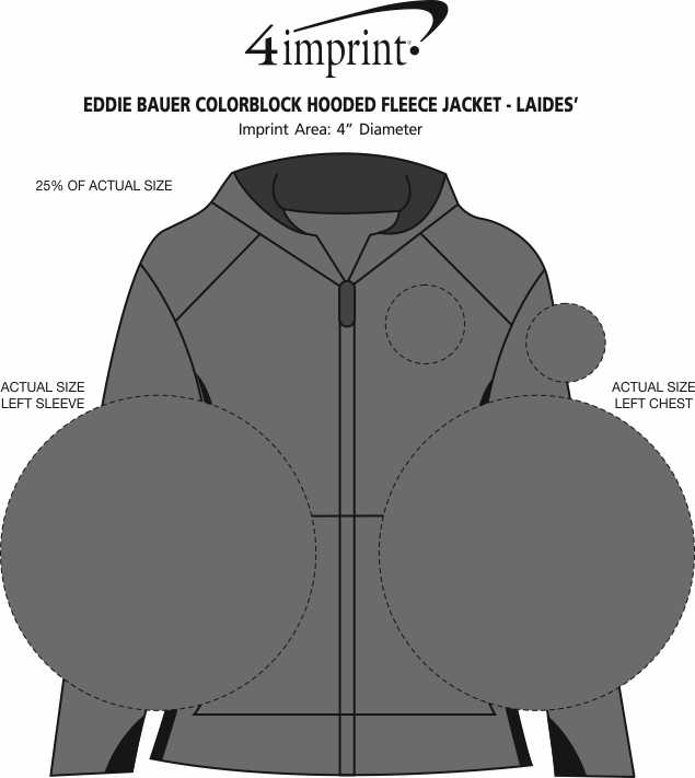 Imprint Area of Eddie Bauer Colorblock Hooded Fleece Jacket - Ladies'