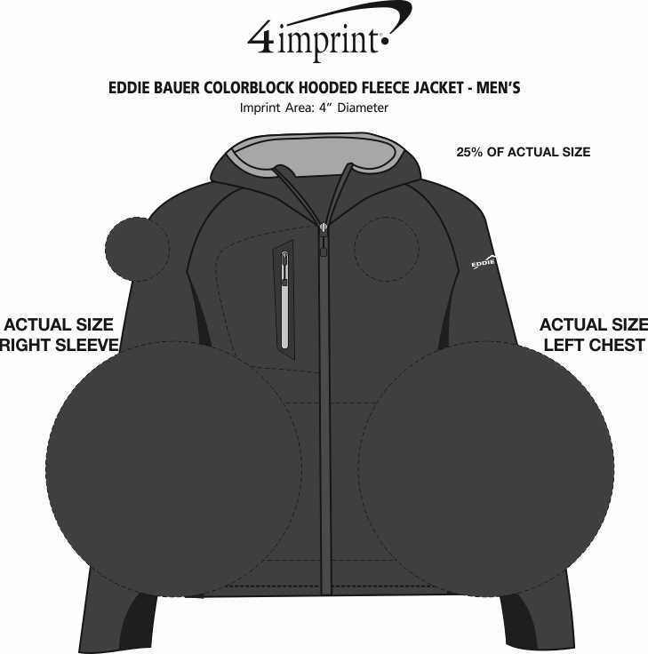 Imprint Area of Eddie Bauer Colorblock Hooded Fleece Jacket - Men's