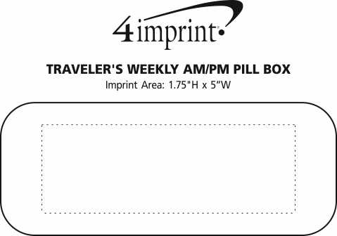 Imprint Area of Traveler's Weekly AM/PM Pill Box