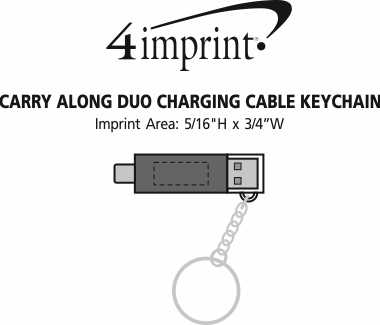 Imprint Area of Carry Along Duo Charging Cable Keychain