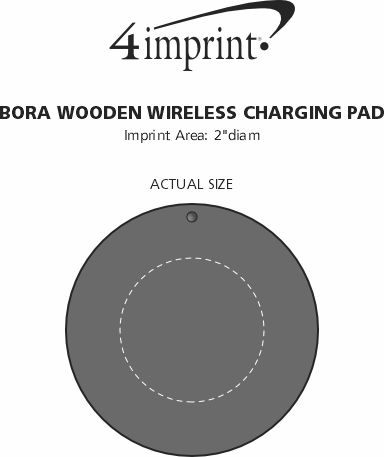 Imprint Area of Bora Wooden Wireless Charging Pad