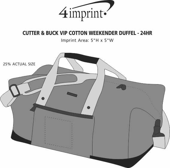 Imprint Area of Cutter & Buck VIP Cotton Weekender Duffel - 24 hr