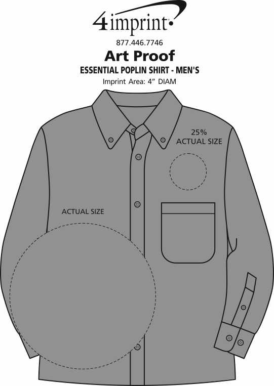 Imprint Area of Essential Poplin Shirt - Men's