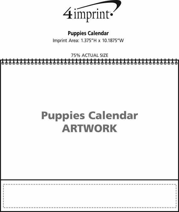 Imprint Area of Puppies Calendar